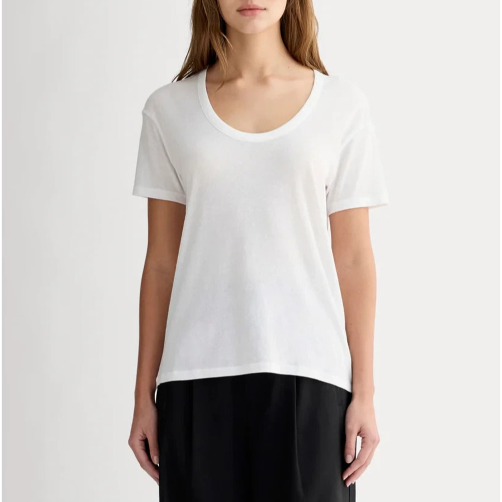 Everlane supima cotton The Air Scoop-Neck Tee White Medium A004235